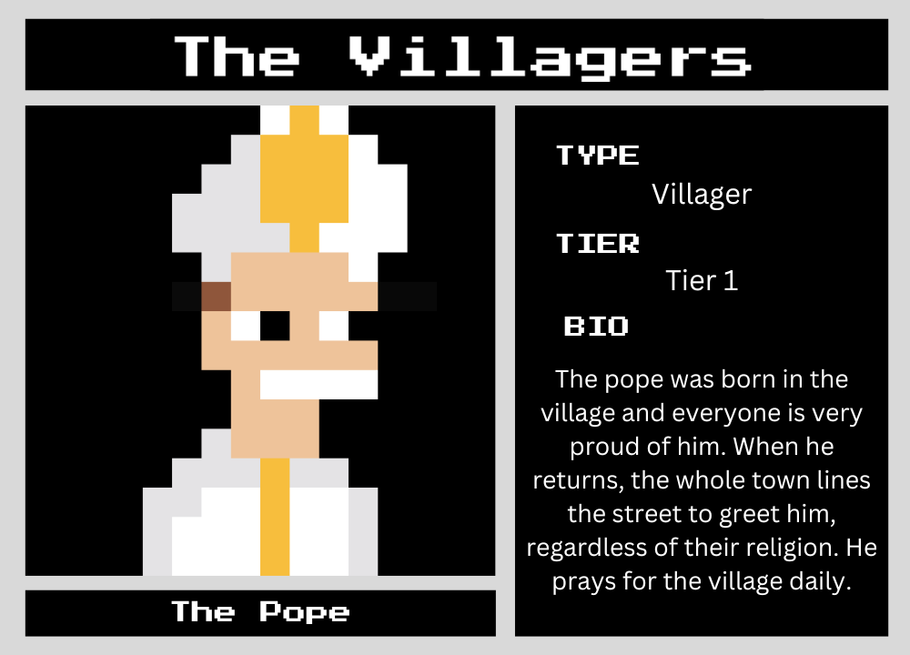 The Pope biography card